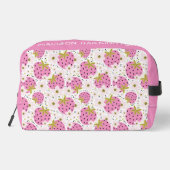 Douanenaam Roze Aardbeien Patroon Toilettasje (Achterkant)