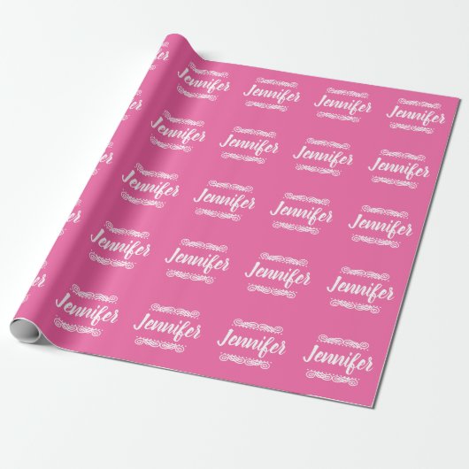 Douanenaam Roze en Wit Cadeaupapier (Uitgerold)