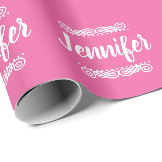 Douanenaam Roze en Wit Cadeaupapier (Rol Hoek)