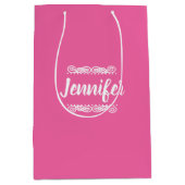 Douanenaam Roze en Wit Medium Cadeauzakje (Voorkant)