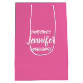 Douanenaam Roze en Wit Medium Cadeauzakje (Achterkant)