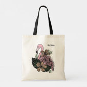 Douanenaam Roze Flamingo Tote Bag (Achterkant)