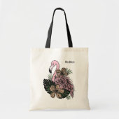 Douanenaam Roze Flamingo Tote Bag (Voorkant)
