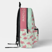 Douanenaam Roze Flamingo's Patroon Bedrukte Rugzak (Links)