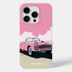 Douanenaam Roze Klassieke Auto iPhone 15 Pro Case