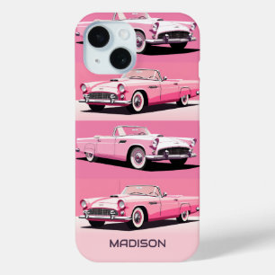 Douanenaam Roze Klassieke Auto iPhone 15 Case