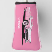 Douanenaam Roze Klassieke Auto Golfheadcover (Draai 90)