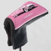 Douanenaam Roze Klassieke Auto Golfheadcover (3/4 voorkant)