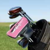 Douanenaam Roze Klassieke Auto Golfheadcover (Insitu)