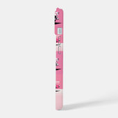 Douanenaam Roze Klassieke Auto iPhone 15 Case (Linkerkant)