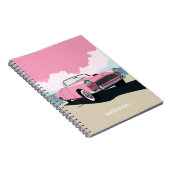 Douanenaam Roze Klassieke Auto Notitieboek (Rechterzijde)