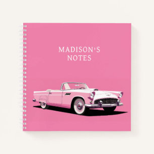 Douanenaam Roze Klassieke Auto Notitieboek