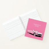 Douanenaam Roze Klassieke Auto Notitieboek (Binnen)