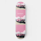 Douanenaam Roze Klassieke Auto Persoonlijk Skateboard (Voorkant)