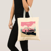 Douanenaam Roze Klassieke Auto Tote Bag (Voorkant (product))