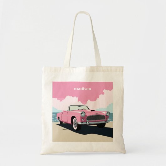 Douanenaam Roze Klassieke Auto Tote Bag (Voorkant)
