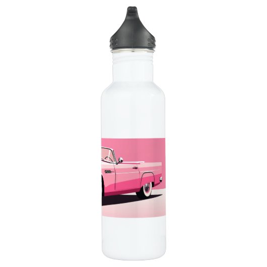 Douanenaam Roze Klassieke Auto Waterfles (Rechts)