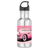 Douanenaam Roze Klassieke Auto Waterfles (Voorkant)