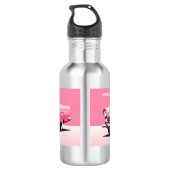 Douanenaam Roze Klassieke Auto Waterfles (Achterkant)