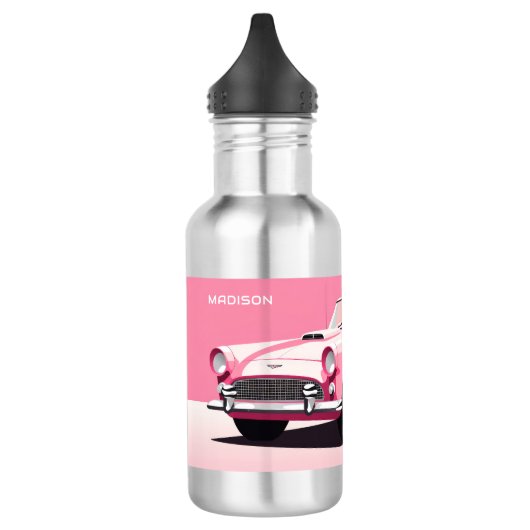 Douanenaam Roze Klassieke Auto Waterfles (Links)