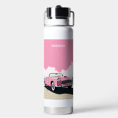 Douanenaam Roze Klassieke Auto Waterfles (Achterkant)
