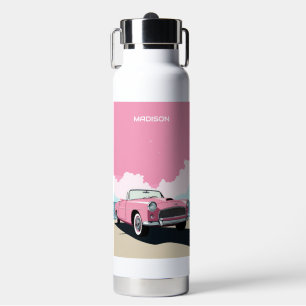Douanenaam Roze Klassieke Auto Waterfles