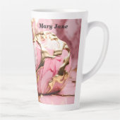 Douanenaam Roze Marmer & Gouden Latte Mok (Rechts)