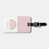 Douanenaam Roze Regenboog Bagagelabel (Voorkant horizontaal)