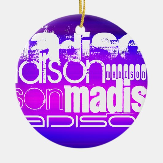 Douanenaam; Roze, Violet Blauw, Magenta, paarse Keramisch Ornament (Voorkant)