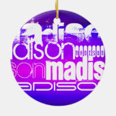 Douanenaam; Roze, Violet Blauw, Magenta, paarse Keramisch Ornament (Achterkant)