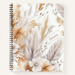 Douanenaam Rustieke Moderne Boheemse Wildbloemen Notitieboek