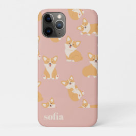 Douanenaam Schattige Corgi-Patroon voor Hondenlief Case-Mate iPhone Case