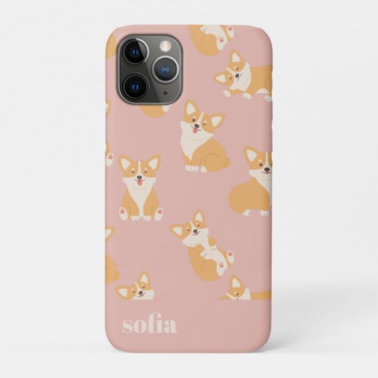 Douanenaam Schattige Corgi-Patroon voor Hondenlief Case-Mate iPhone Case (Achterkant)