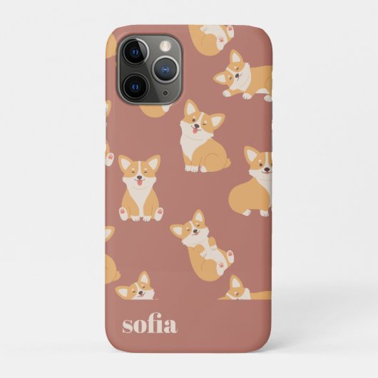 Douanenaam Schattige Corgi-Patroon voor Hondenlief Case-Mate iPhone Case (Achterkant)