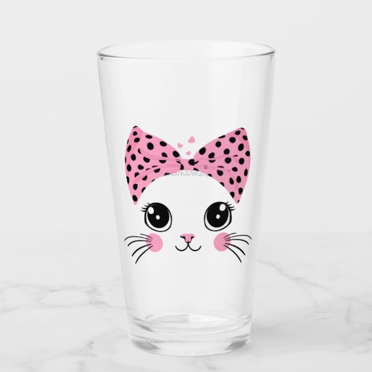 Douanenaam Schattige Kattengezicht Glas (Voorkant)