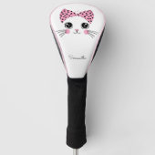 Douanenaam Schattige Kattengezicht Golfheadcover (Voorkant)