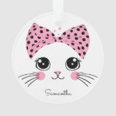 Douanenaam Schattige Kattengezicht Ornament (achterkant)
