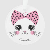Douanenaam Schattige Kattengezicht Ornament (voorkant)