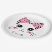 Douanenaam Schattige Kattengezicht Papieren Bordje (Gekanteld)