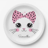 Douanenaam Schattige Kattengezicht Papieren Bordje (Voorkant)