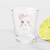 Douanenaam Schattige Kattengezicht Shot Glas (Achterkant)