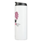 Douanenaam Schattige Kattengezicht Thermosbeker (Geroteerd rechts)