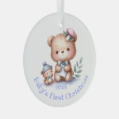 Douanenaam Schattige Teddy Bear Animal Art Glas Ornament (Voorkant Rechts)