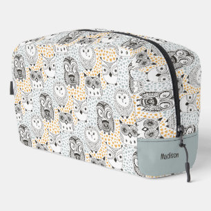 Douanenaam Schattige Uil Pattern Toilettasje