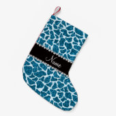 Douanenaam sky blue glitter giraffe kleine kerstsok (Voorkant (Hangend))