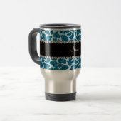 Douanenaam sky blue glitter giraffe reisbeker (Voorkant links)