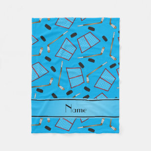 Douanenaam sky blue hockey stickers pucks nets fleece deken