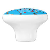 Douanenaam sky blue hockey stickers pucks nets keramische knop (Zijkant)