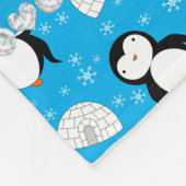Douanenaam sky blue pinguins igloos sneeuwvlokken fleece deken (Hoek)