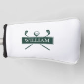 Douanenaam Smaragd Groene Clubs en Bal Golfheadcover (Voorkant)
